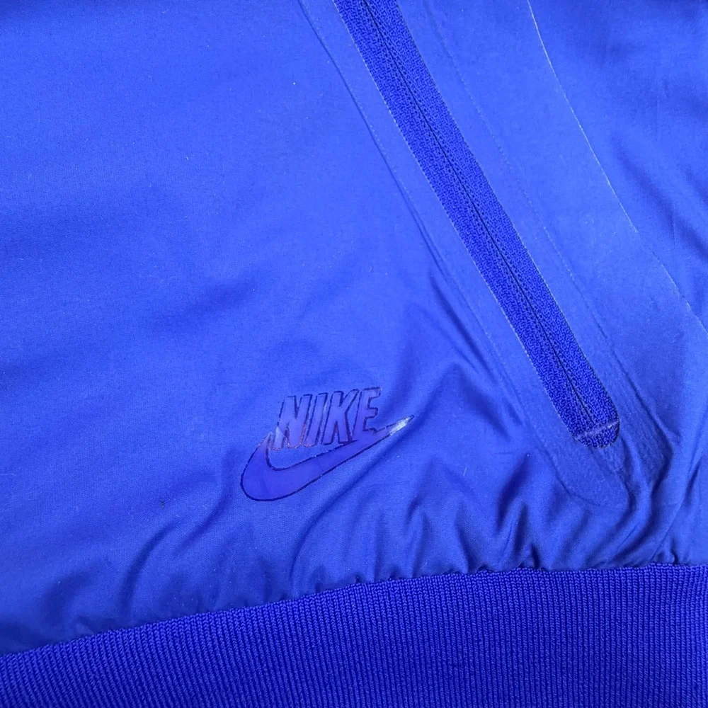 Nike Sportswear Royal Blue Windbreaker Jacket Stowable Hood Womens Large L 12-14